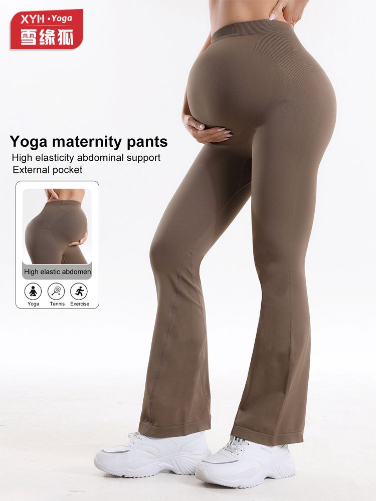 2025 nuevos pantalones de yoga sin costuras para mujeres embarazadas