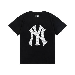 高バージョン。MLB刺繍多用途韓国トレンド男女カップル春夏スポーツカジュアルルーズ半袖Tシャツ