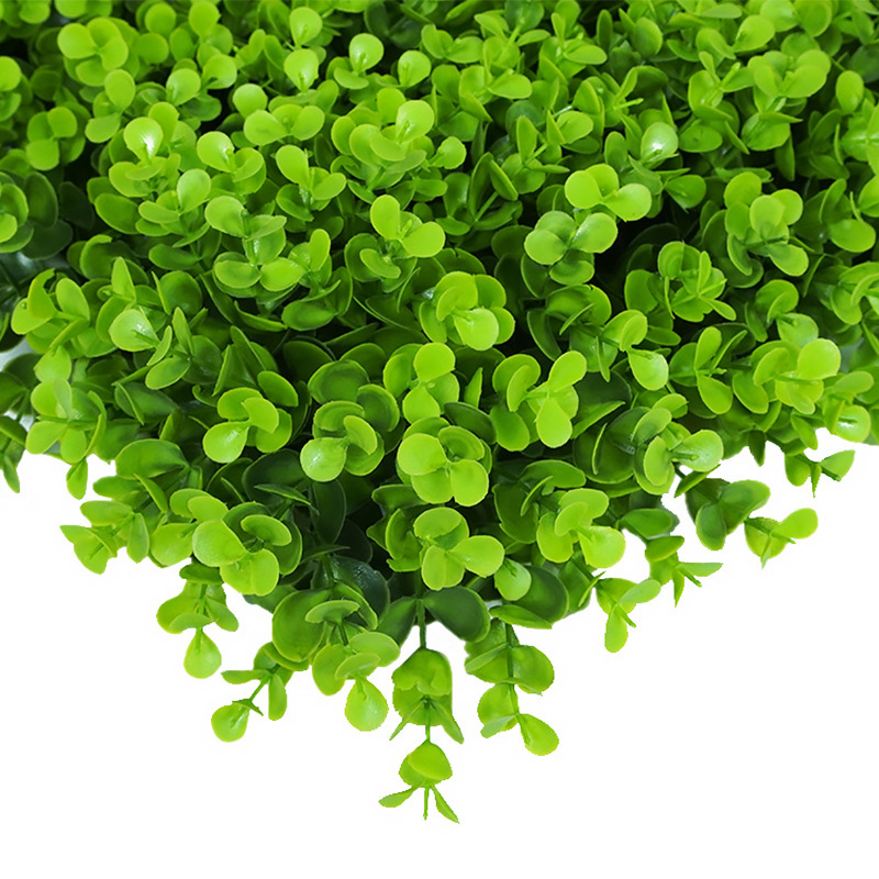 跨境热卖仿真植物墙造景装饰假花墙尤加利米兰装饰植物绿叶背景墙|undefined