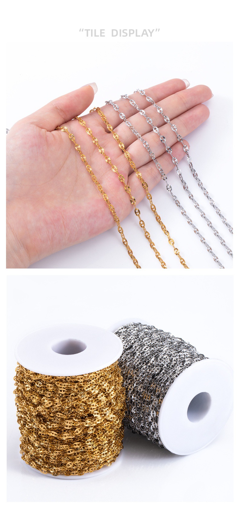 15g Weight Chain Jewelry Making Type 3.5*5mm Jewelry Making Size DIY Jewelry Accessories Classification 1 M Per Pack Quantity 304 Stainless Steel Material Solid Color Pattern Plating Design Simple Style Style 1 M Per Pack 304 Stainless Steel 3.5*5mm Jewelry Accessories Chain