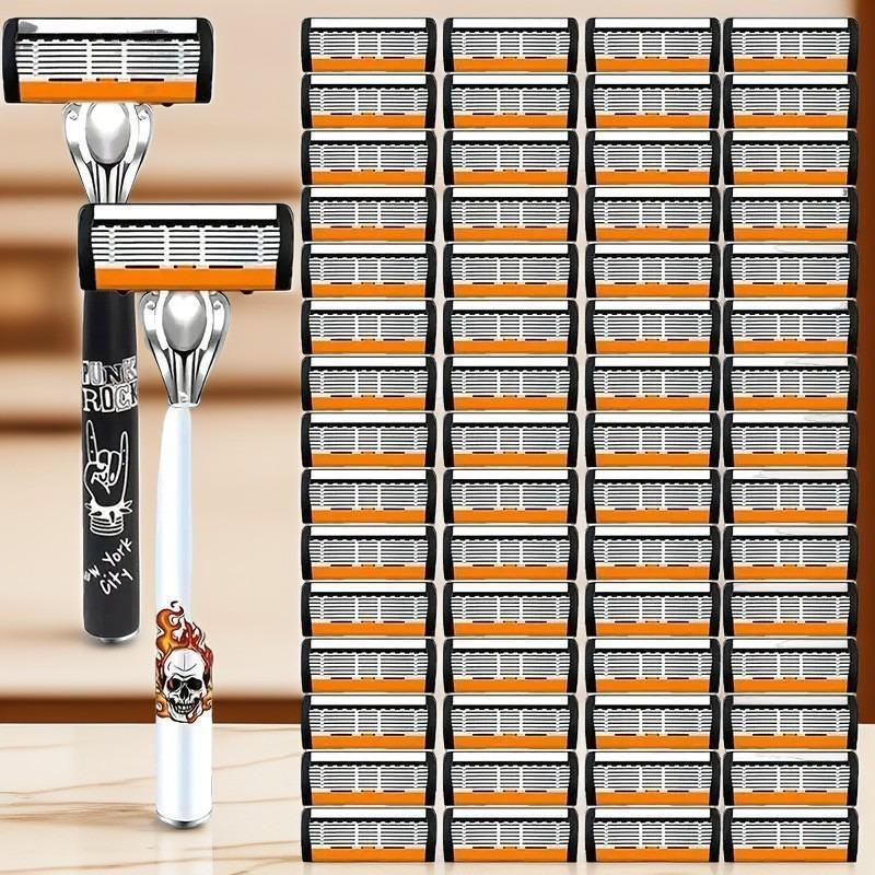 Dropshipping 6-Layer Manual Razor Set, Sharp Blades, Non-Slip Handle, Men's Razor Head and Holder Dropshipping Dropshipping 6-Layer Manual Razor Set, Sharp Blades, Non-Slip Handle, Men's Razor Head and Holder Dropshipping