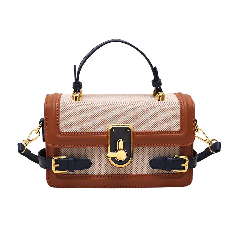Bolso bandolera de alta gama con diseño de nicho, multicolor, de moda, con bloques de color, pequeño y cuadrado, con múltiples bolsillos para mujer.