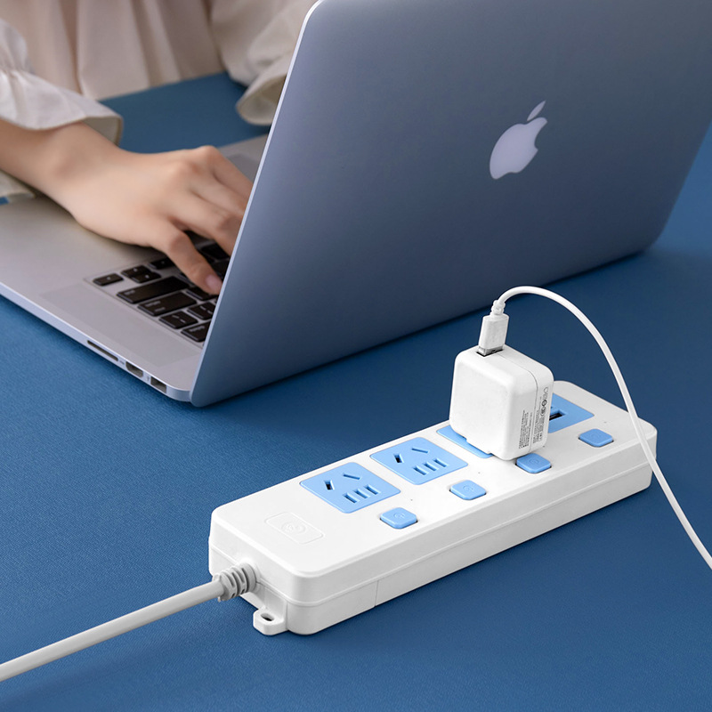 Independent control high-power power strip with long cord electric plug adapter for home power strip wholesale