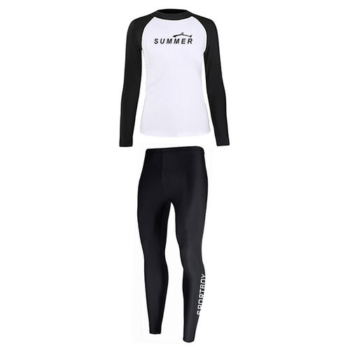  Children's Summer Swimsuit Split Swimsuit Sun Protection Long Sleeve Long Pants Boys Letter Sports Diving Quick-Drying Swimsuit