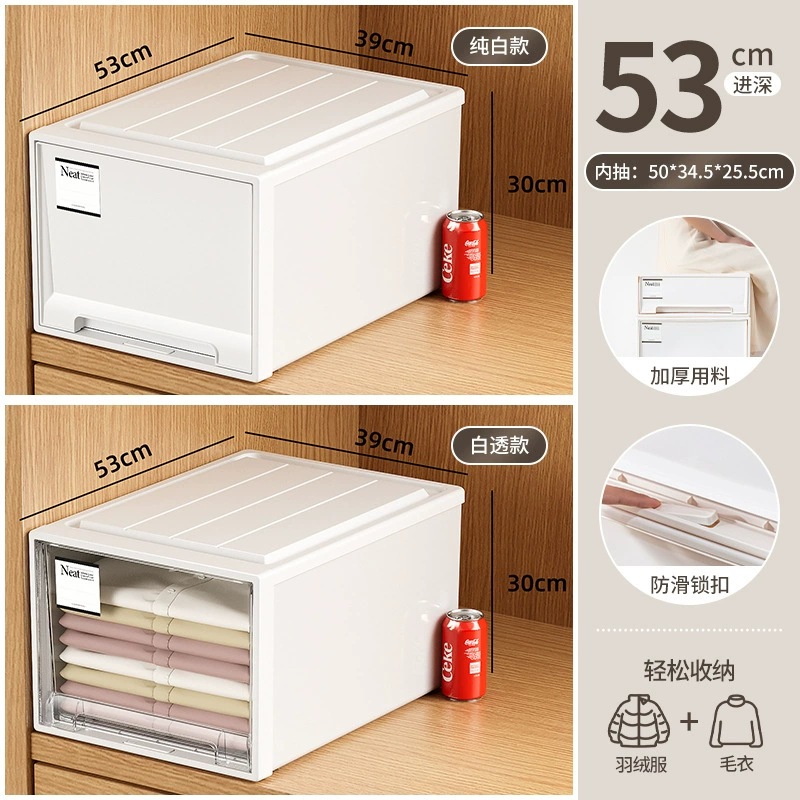 Japanese-Style Storage Box Set, Stackable Drawer System, Multiple Sizes (5–53L), Privacy or Transparent
