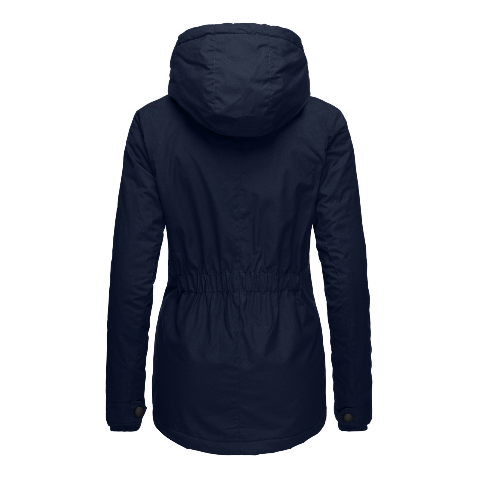 Women's Winter Coat With Zip Pockets And Long Sleeves Thickened_voghion.com