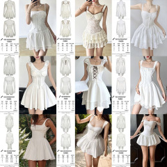 IAMSURE 【フレンチドレス】サスペンダーワンピース レディース サマーショートスカート # ロマンチックなドレス # ホットガールAラインスカート