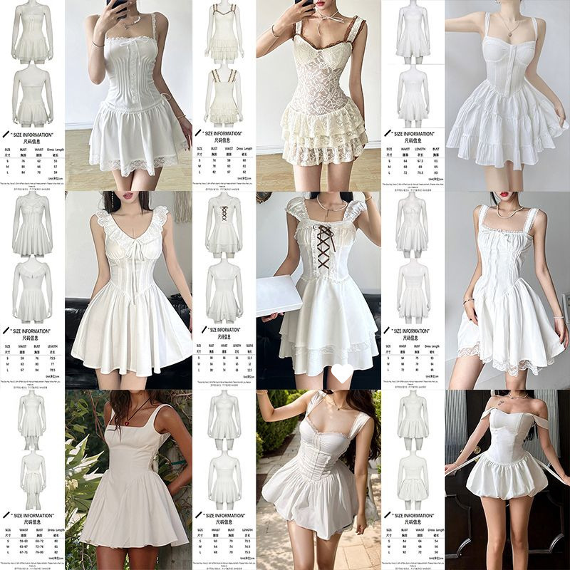 IAMSURE 【フレンチドレス】サスペンダーワンピース レディース サマーショートスカート # ロマンチックなドレス # ホットガールAラインスカート|undefined