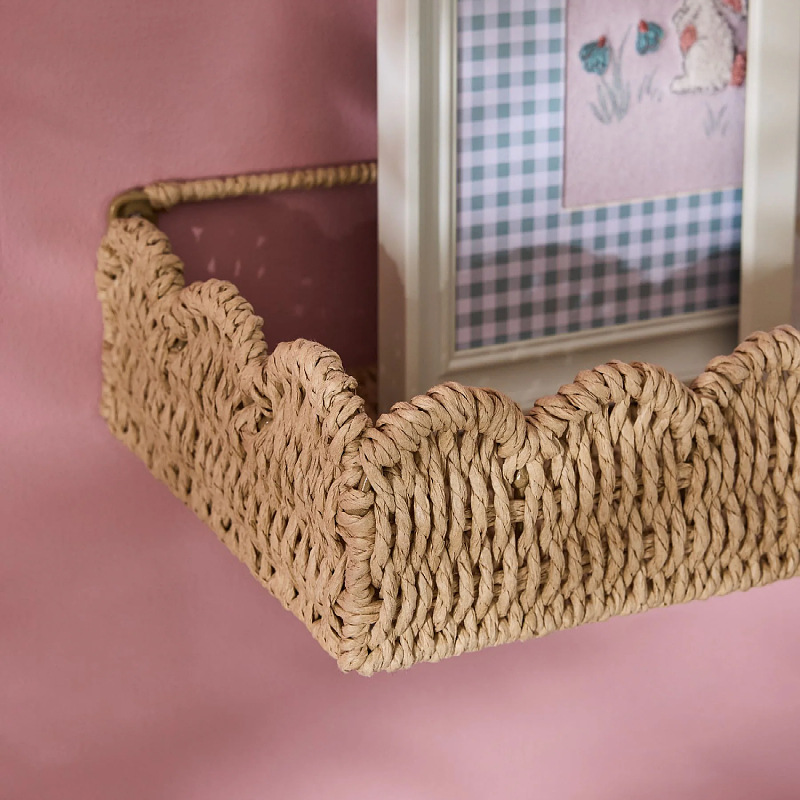 Cesta de almacenamiento de llaves de pared de cuerda de papel cesta de almacenamiento de juguetes de decoración residencial cesta de almacenamiento de artículos de tela de mano