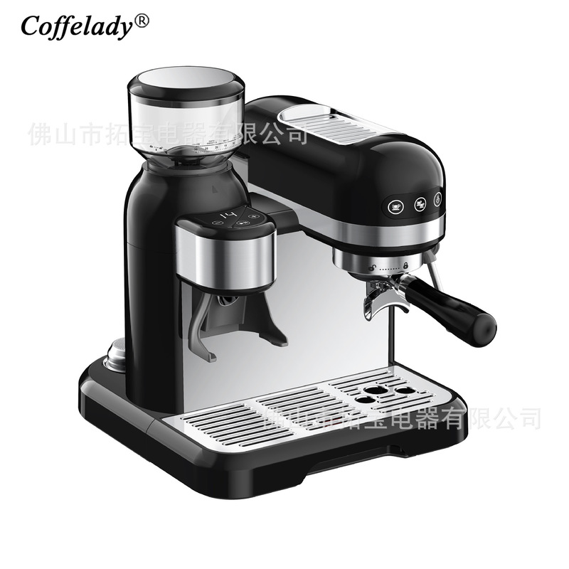 Coffelady Semi-Automatic Espresso Machine with Grinder Button Operation Pump Coffee Machine