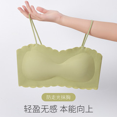 夏季薄款無痕美背吊帶內衣女一體背心無鋼圈睡眠文胸胸罩
