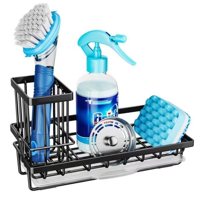 Cross-border Sink Sponge Rack Hand Sanitizer Soap Brush Storage Basket Drain Rack Kitchen Supplies Countertop Storage Rack