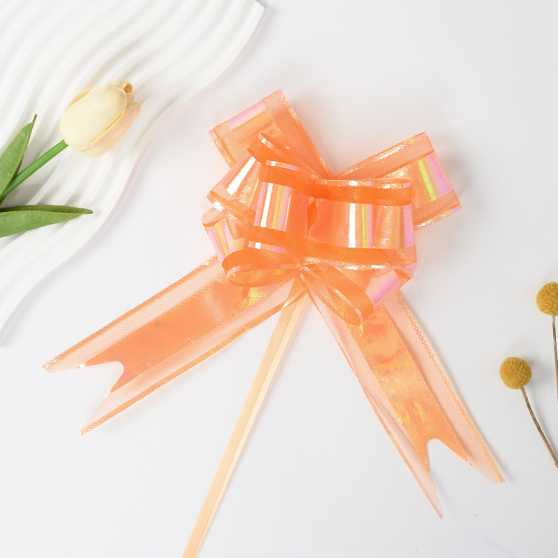 Cross-Border Nuevo 50 gran color Iris patrón tejido hilo de nieve dibujado a mano flor regalo embalaje arco dibujado flor cinta