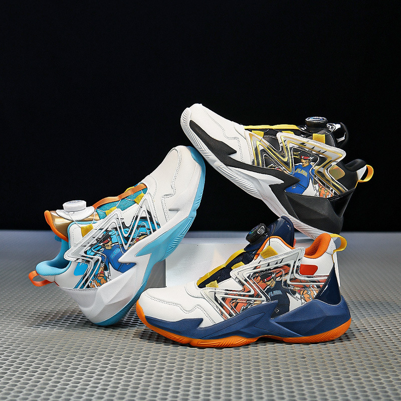 Modieuze basketbalschoenen voor jongens leer herfst winter_voghion.com