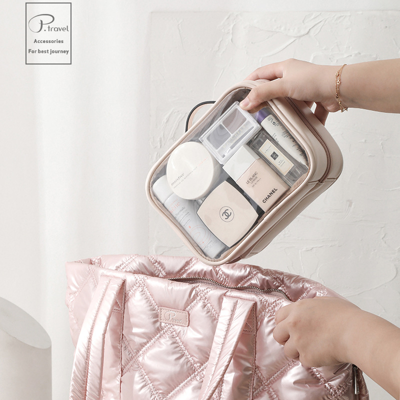 Venta caliente transfronteriza en stock bolsa de cosméticos al por mayor de gran capacidad portátil ins alto sentido internet celebridad viaje chica nuevo