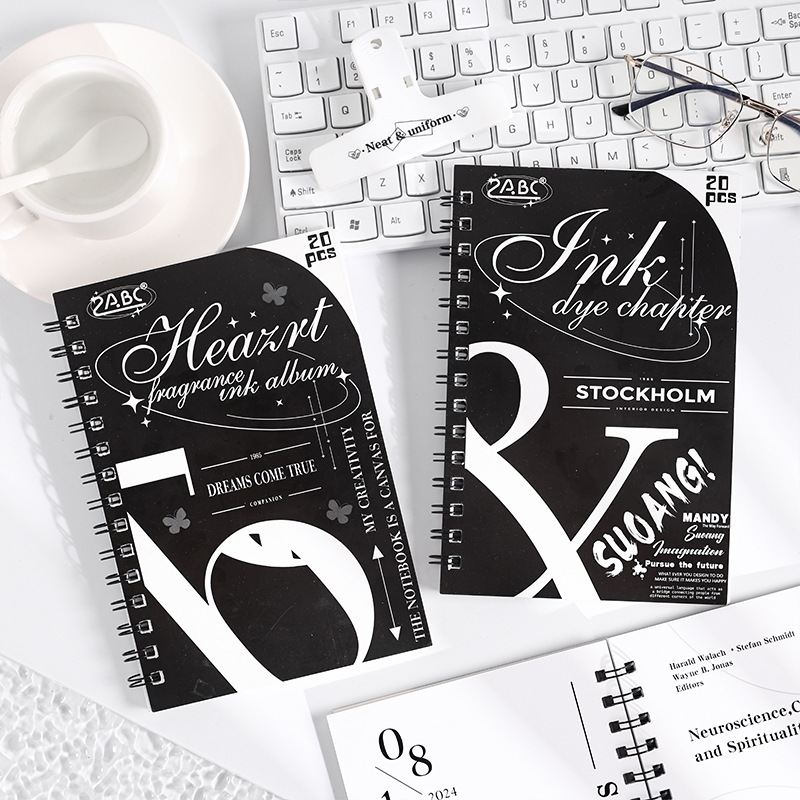 Libro de impresión de doble cara Wensi, bobina de tecnología de impresión de doble cara, portada de PP, libro de cuentas de mano de papel de bronce creativo independiente DIY