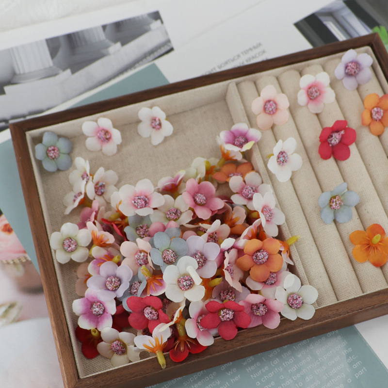 DIY Artificial Small Flowers Cross-Border 2.5cm Small Flowers Artificial Daisy Flowers Wedding Flower Wall Corsage Decoration Materials