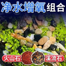 火山石溪流石套餐铺底原生水族鱼缸底砂颗粒专用造景装饰亚马逊