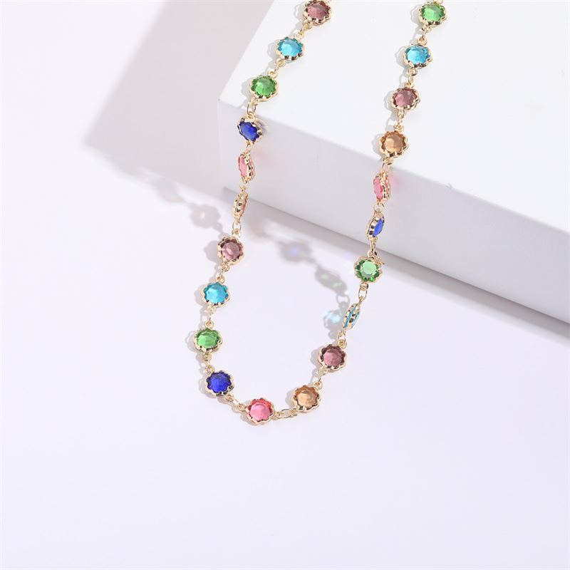 Fashion Geometric Copper Plating Rhinestones Choker 1 Piece