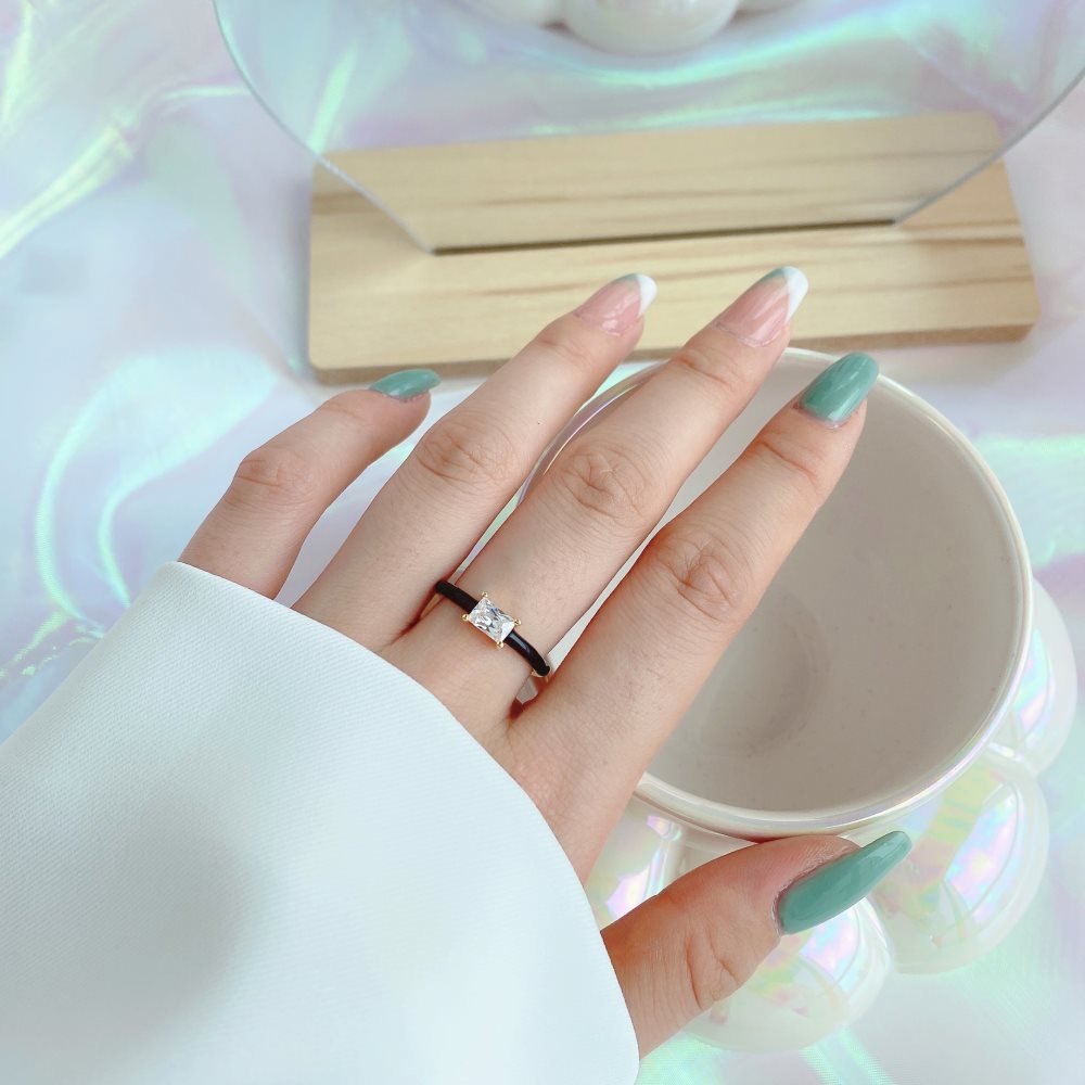 Fashion Geometric Sterling Silver Plating Zircon Open Ring 1 Piece