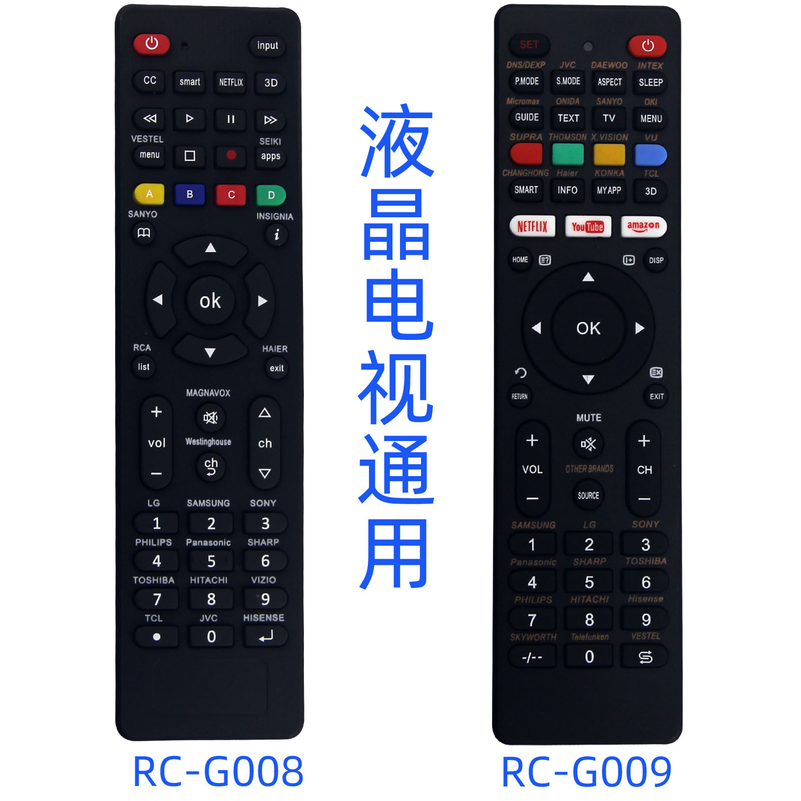 Aplicable a MAGNAVOX WESTINGHOUSE TV LCD mando a distancia universal RC-G008 G009