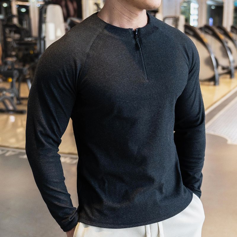 Demi-season keep warm male torso for gym with zipper