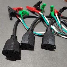 美规母头鳄鱼夹带电源线插头线大功率纯铜开口20mm延长线搭火线