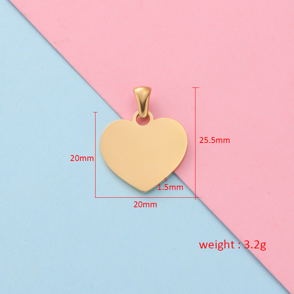 Pendant stainless steel heart shaped