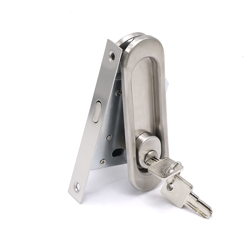 304 acero inoxidable redondo oscuro mango puerta corredera cerradura gancho cerradura de puerta corredera de balcón de cocina cerradura de puerta corredera incrustada