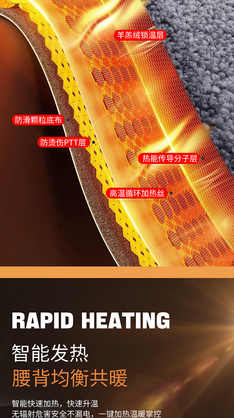 Car seat cushion car heating seat cushion lambskin comfortable heating seat cover cushion winter warm 12V universal
