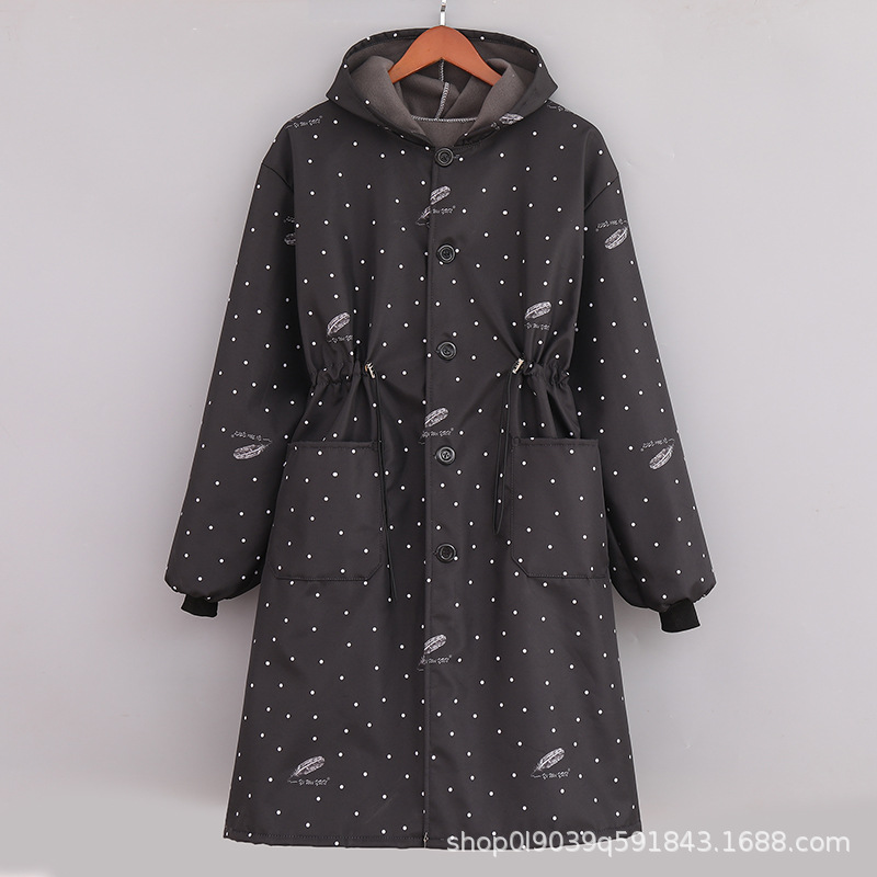 Nuevo abrigo de lana gruesa a prueba de viento gran bolsillo de invierno madre calentamiento de cuerda abrigo largo