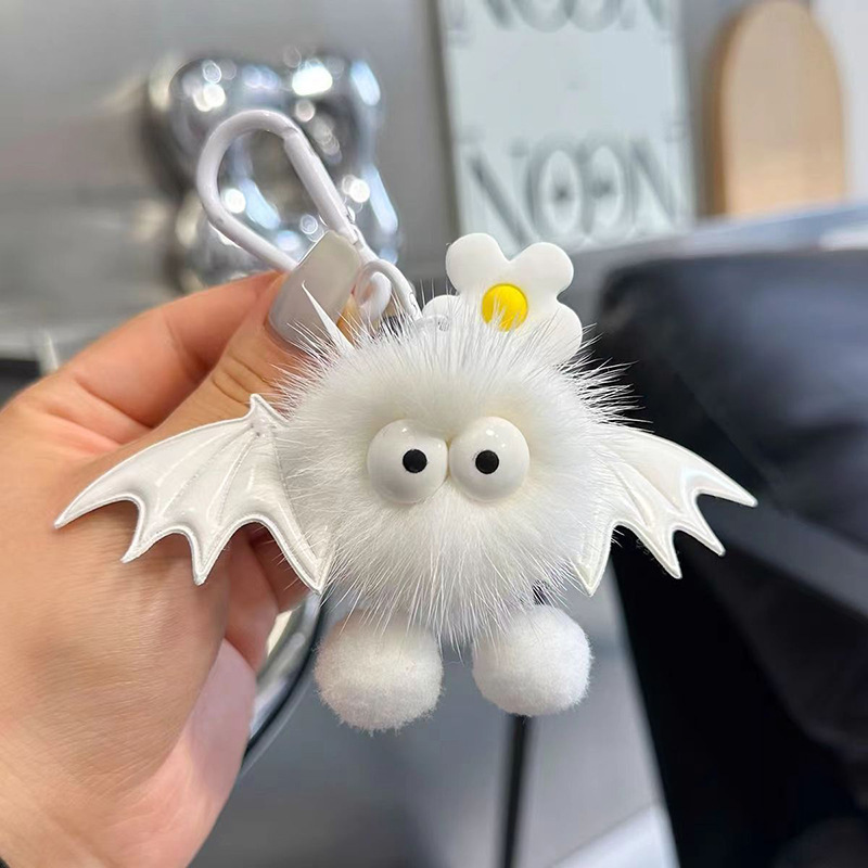 Halloween Little Bat Little Devil Car Stuffed Keychain Imitation Mink Fur Bag Backpack Pendant Doll Pendant