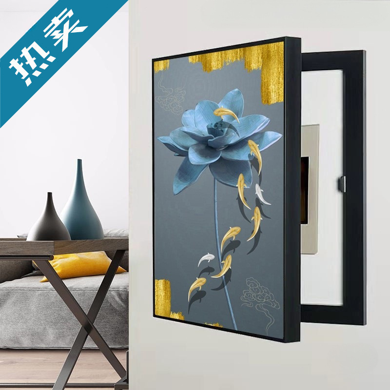 Light Luxury Electric Meter Box Painting Decorative Painting Vertical Style Punch-Free Large Size Shielding Distribution Box Painting Electric Switch Box Free Shipping Wholesale