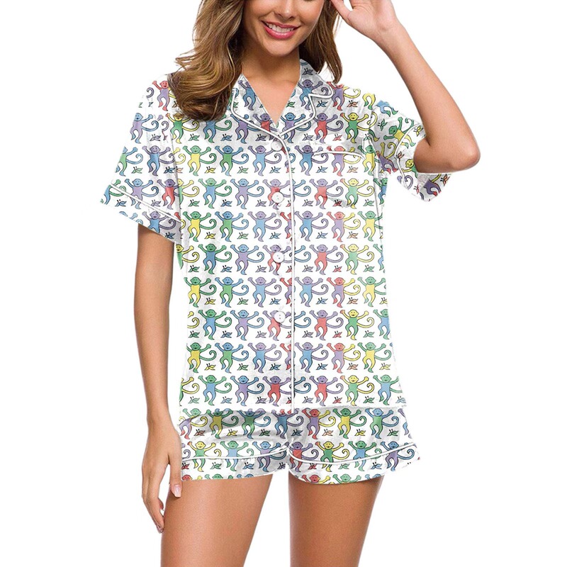2026 Summer Amazon Hot-Selling European and American Style Home Wear Monkey Print Polo Casual Set Cross-Border Foreign Trade Pajamas 2026 Summer Amazon Hot-Selling European and American Style Home Wear Monkey Print Polo Casual Set Cross-Border Foreign Trade Pajamas