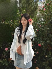 2025夏季新款彩色纽扣系带条纹长袖防晒衬衫女薄款宽松衬衣外套潮