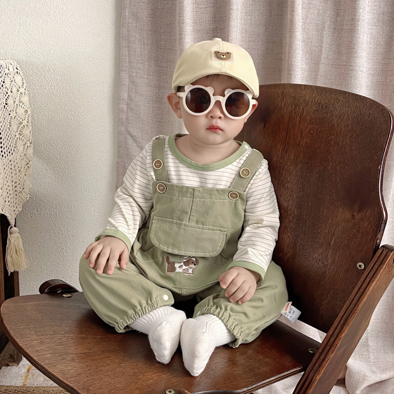 106059819@qq.com Ensemble bébé à bretelles, style dessin animé mignon pour garçons, vêtements d'extérieur printemps-automne, ensemble deux pièces pour tout-petits_voghion.com