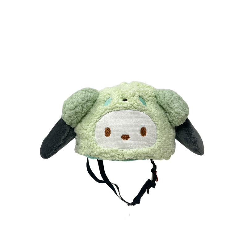Casco de esquí de peluche muñecas bordadas tridimensionales lindas para niños niñas casco decoración de dibujos animados nueva decoración