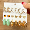 Earrings, retro set from pearl, European style, suitable for import, simple and elegant design, wholesale