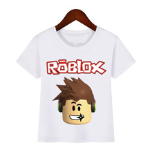 2024跨境ebay亚马宝贝游戏roblox虾皮圆领印花白t恤短袖儿童外贸