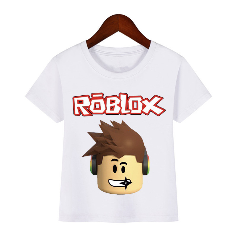 2024 Cross-border ebay Yama Baby Game roblox Shrimp Crewneck Printed White T-shirt Short Sleeve Children's Foreign Trade