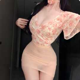 大码性感蕾丝花阙内衣新款女情调连衣裙紧身套装包臀纯欲透视睡裙