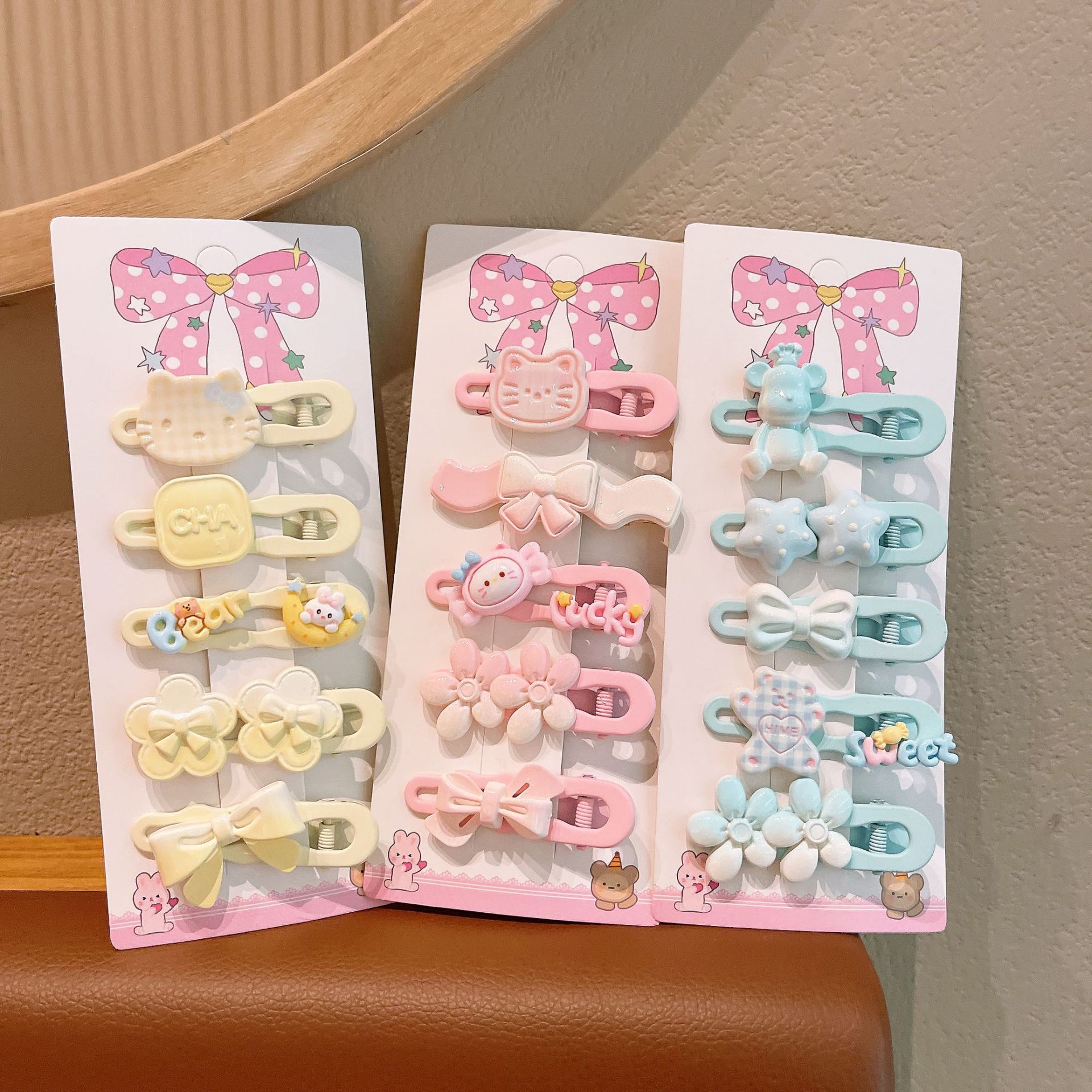 Niños nuevos clip de boca de pato niñas dopamina dibujos animados coloridos conejo gato clip de pelo estudiante dulce clip de pelo roto