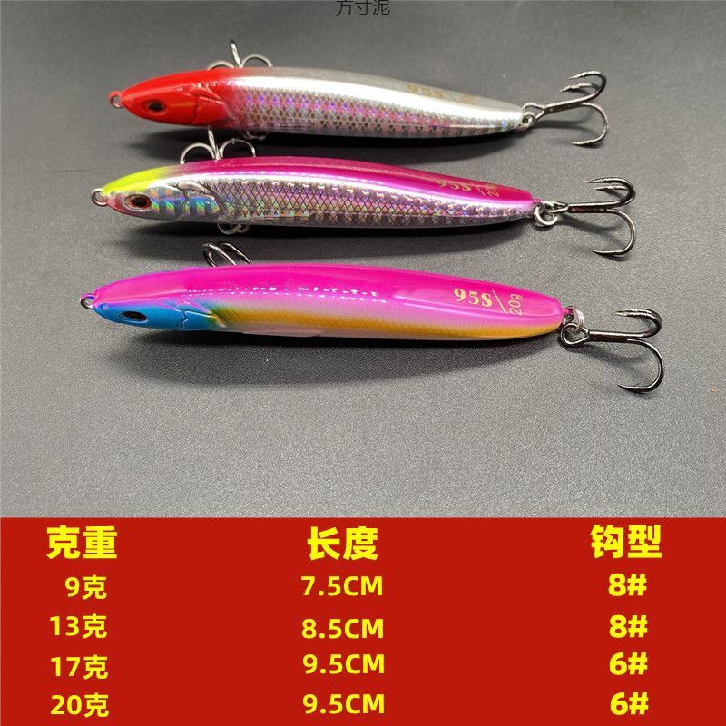 路亞餌泊翹沉水鉛筆遠投假餌針對黑坑翹嘴鱤魚紅尾黑魚狗魚鱸魚廠