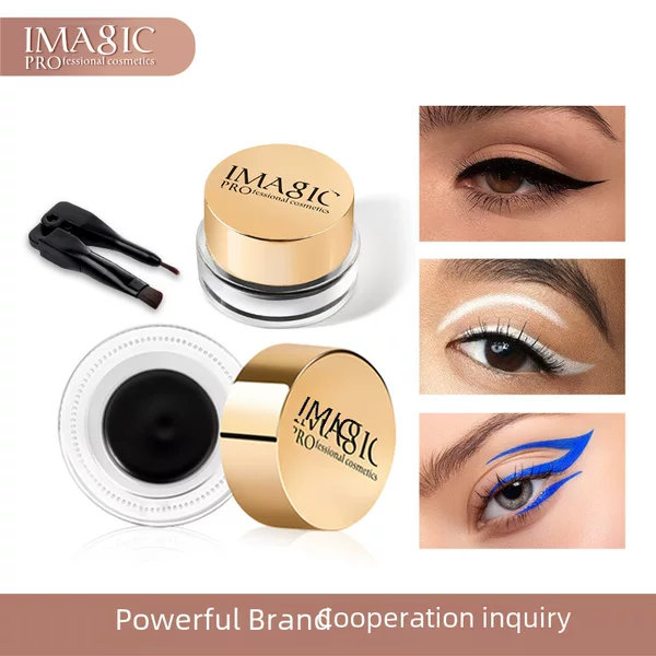 Imagic Popular Eyeliner Quick-Drying Waterproof Non-Smudge Natural Long-Lasting Portable Eyeliner with Brush Export Wholesale