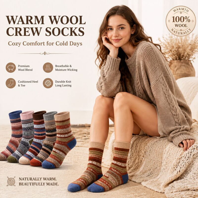 Amazon Cross-border Special for Winter Curry Color Striped Rabbit Wool Socks Thickened Warm Ethnic Socks Amazon Cross-border Special for Winter Curry Color Striped Rabbit Wool Socks Thickened Warm Ethnic Socks