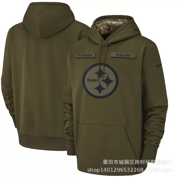 Hot 18 Army Green nfl Salute Edition Sports Fitness Hoodie Men's Long Sleeve Sweater Supports International Hair