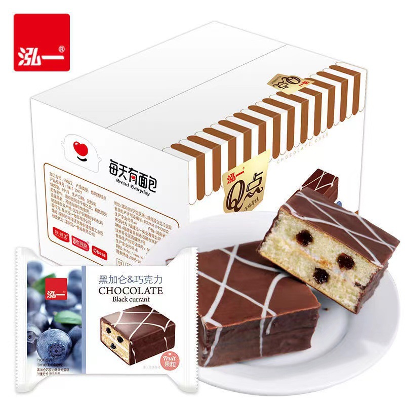 泓一Q点巧克力味涂层蛋糕学生早餐休闲零食点心下午茶糕点整箱