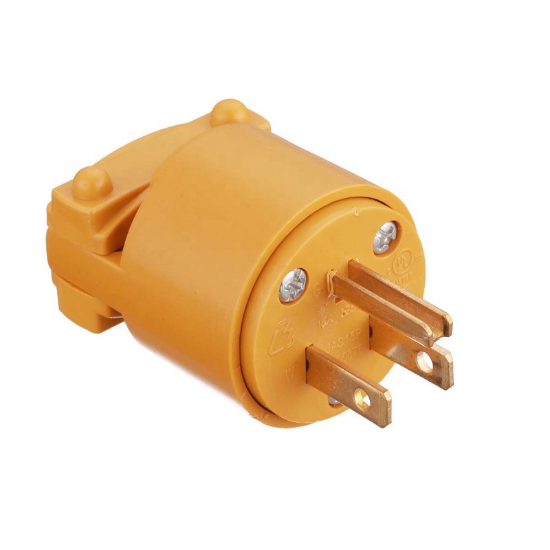NEMA 5-15P直刀插头接地型延长线端公头15安125伏重型替换插头组