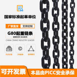 辰力现货G80级工业起重链条 发黑链条吊索具 锰钢起重链定制