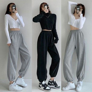 G6N Thin Leggings Sweatpants for Female Students Large Size Loose Slimming Look Harem Pants High Street Casual Wear